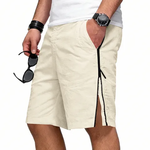 Pantaloncini da Basket Casual Estivi da Uomo Larghi High Street Hip Hop Sport Cerniera Cinque Punti