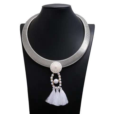 Punk Stil Metall Schlangenkette Quaste Halskette Damen Geometrische Layered Choker Mode Schmuck