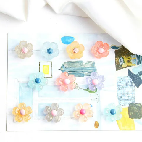 Gelee Farbe Glitzer Paillette Kleine Sonnenblume Harz Ohrstecker Zubehör DIY Handgemachte Schmuckherstellung Handwerk Material
