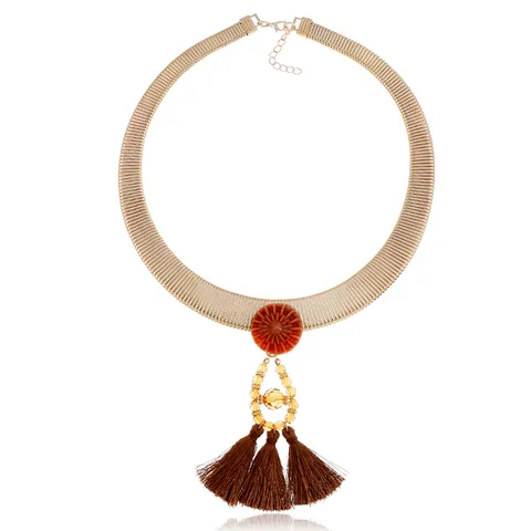 Punk Stil Metall Schlangenkette Quaste Halskette Damen Geometrische Layered Choker Mode Schmuck