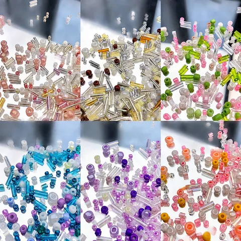 Perline di Rocaille Miste Colorate Perline Tubolari DIY Materiali Artigianali