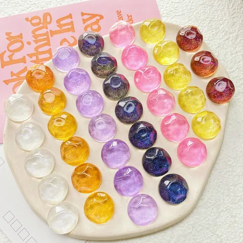 DIY Resina Stellata Glitter Cabochon Emisferici Accessori Per Orecchini Fatti A Mano Fermaglio Custodia Telefono Creazione Gioielli