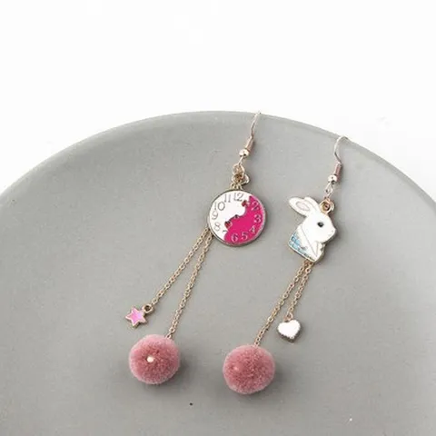 Estilo Coreano Gota de Aceite Aleación Lindo Conejo Reloj Colgante Charms DIY Accesorios de Joyería Para Pendientes Collar