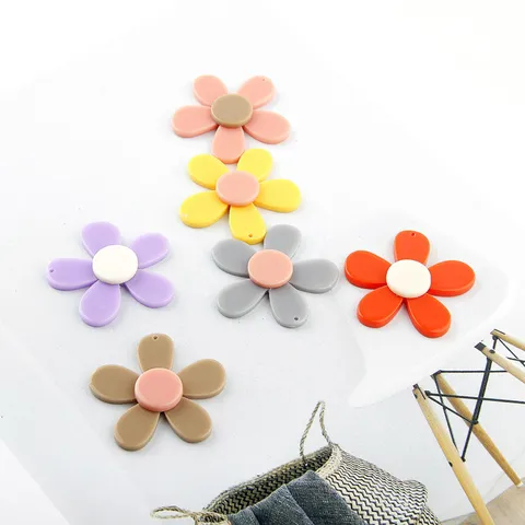 DIY ciondoli di fiori in acrilico pendenti floreali in resina colorata per orecchini fatti a mano accessori per la creazione di gioielli