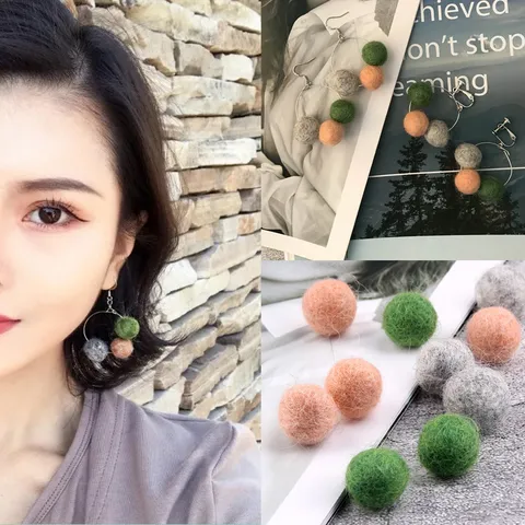 DIY Bunte Wolle Filzbälle Weiche Pom Poms Für Ohrring Schmuck Herstellung Handgemachte Handwerk Zubehör