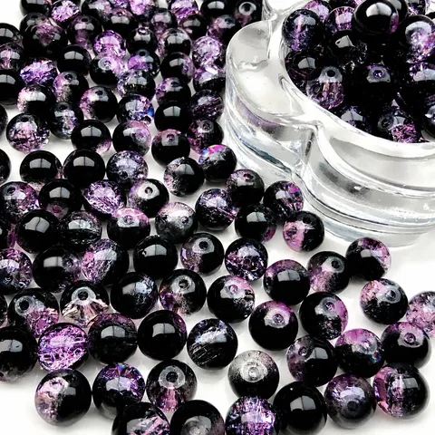 Süß und Kühl Stil Glas Runde Perlen Geknackter Verlauf DIY Handgemachte Perlen Halskette Armband Material Zubehör