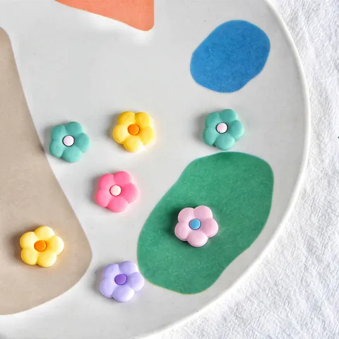 Toppe di Fiori in Morbido PVC Colorato Accessori per Capelli Fatti a Mano DIY e Materiali per Gioielli