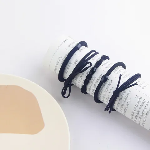 Set di Elastici per Capelli Neri Minimalisti Simpatici Accessori per Capelli da Donna