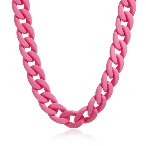 Mode Acryl Grobe Kette Halskette Für Damen Übertrieben Bonbonfarbe Gekreuzte Glieder Streetwear Schmuck Kropfkette Geschenk