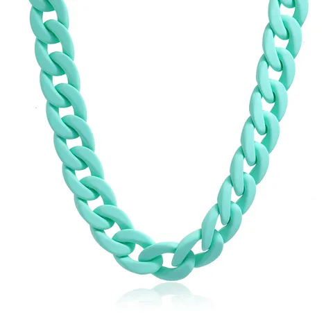 Mode Acryl Grobe Kette Halskette Für Damen Übertrieben Bonbonfarbe Gekreuzte Glieder Streetwear Schmuck Kropfkette Geschenk