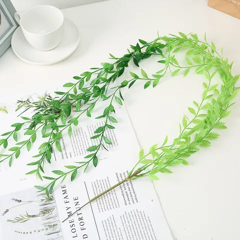 Artificial Willow Vine Fake Greenery Garland Hanging Plant For Home Wedding Party Wall Decor Green Silk Leaves