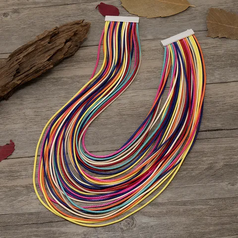 Statement Mehrlagige Leder Kordel Halskette Vintage Künstlerische Übertriebene Geometrische Kragen Choker Verschluss Schmuck Geschenk Für Damen