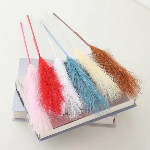 Herbe de Pampas Artificielle Roseau Fausse Plante Tige Florale en Plastique Tige Longue Réaliste pour Maison Mariage Fête Photographie Décoration