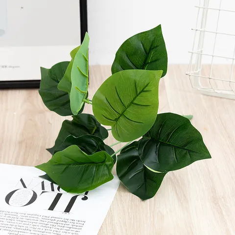 Feuilles de Plante Artificielle Branche de Verdure en Soie Feuille de Monstera Pour Décoration Murale de Maison Fête de Mariage