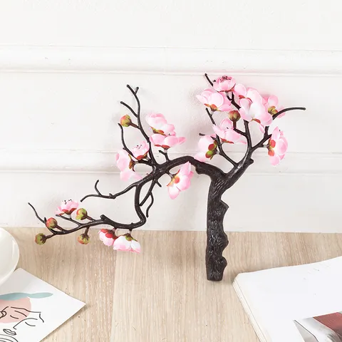 Bonsai de Fleur de Prunier Artificielle Fausse Fleur Simulation Branches de Prunier Pour Restaurant Décoration Intérieure Nouvel An Affichage Centre Commercial