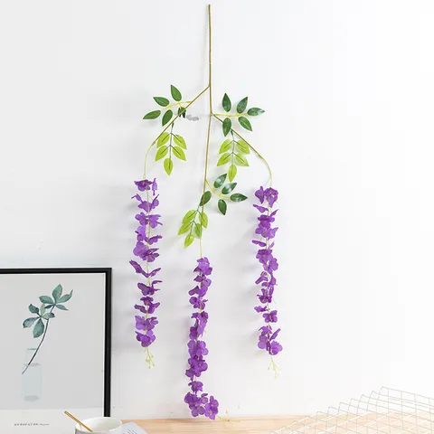 Vignes de Fleurs de Wisteria Artificielles Guirlande de Wisteria en Soie Plante Suspendue Pour Arche de Mariage Fête Décoration