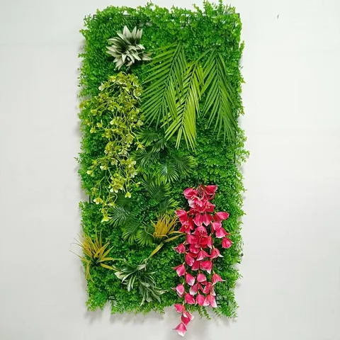Panneau de Mur de Plantes Artificielles Résistant aux UV Décoration Murale de Verdure Fausses Plantes Toile de Fond Pour Décoration Murale de Bureau