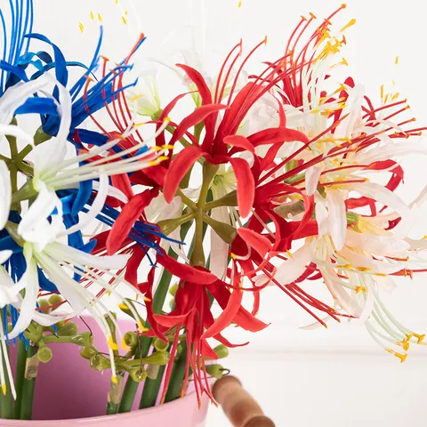Fausse Fleur de Lys Araignée en Soie Plante de Simulation Pour Accessoires de Photographie Hanfu Mariage Et Décoration de Salon