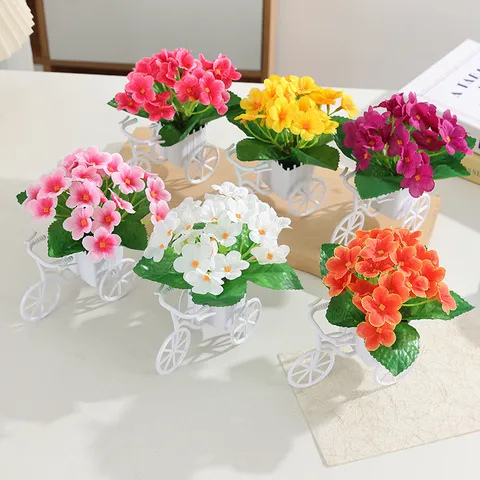 Fleurs Artificielles Plantes En Pot De Pâquerettes En Soie Avec Pot De Fleurs En Plastique Blanc Décor De Table De Salon À La Maison