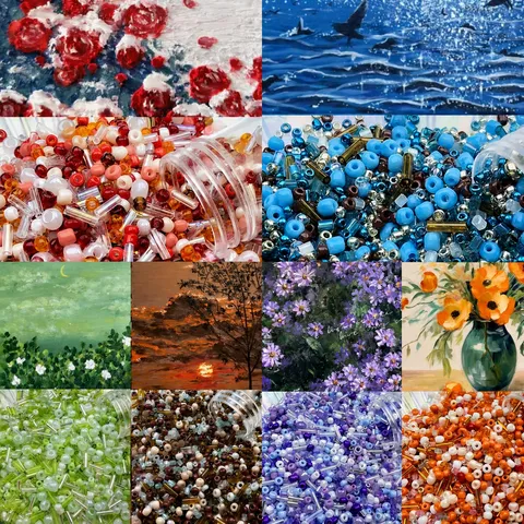 Misto di Perline di Vetro Colorate Kit Artigianale DIY per Creazione di Gioielli Bracciale Collana Anello Accessori Fatti a Mano