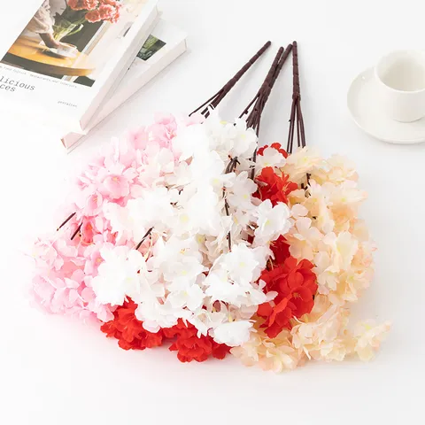 Branches de Fleurs de Cerisier en Soie Artificielle Faux Fleurs pour Maison Mariage Fête Intérieur Extérieur Décoration Florale