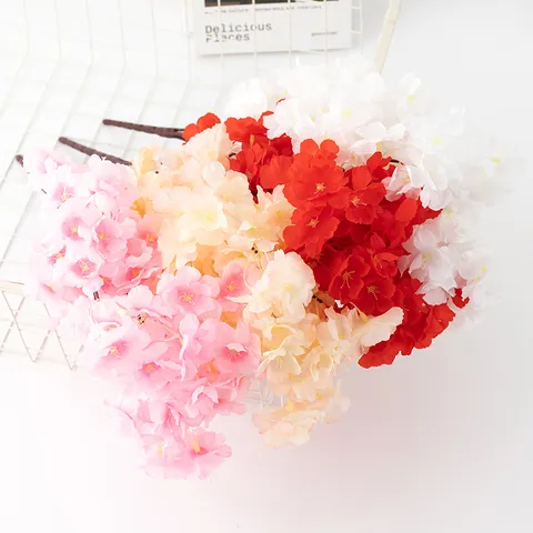 Branches de Fleurs de Cerisier en Soie Artificielle Faux Fleurs pour Maison Mariage Fête Intérieur Extérieur Décoration Florale