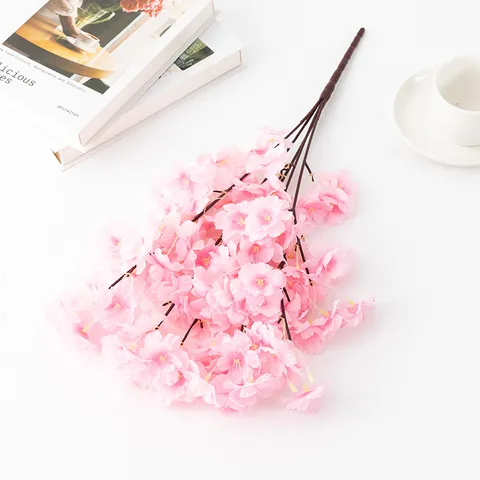 Artificial Cherry Blossom Branches Silk Fake Flowers For Wedding Home Decor Party Floral Arrangement