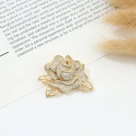 Fashion Alloy Rhinestone Fruit Plant Brooch Pin Enamel Pomegranate Flower Rose Wheat Ear Coat Suit Clothing Brooch Jewelry For Women