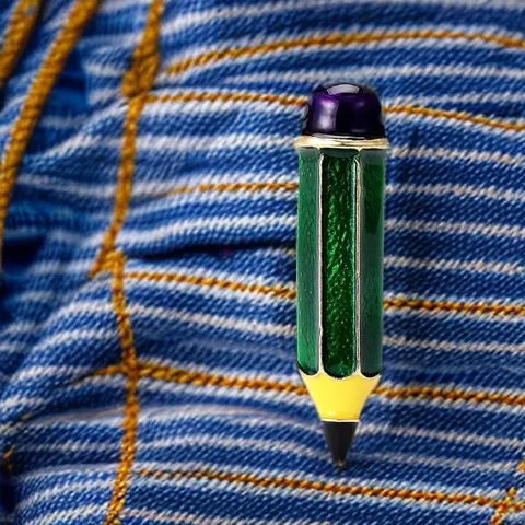 Broche de Lápiz Esmaltado de Aleación Creativa de Moda Diseño Minimalista Pin de Solapa Unisex Para Traje Cárdigan Ramillete Joyería Regalo