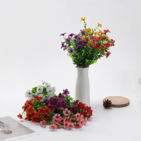 Artificial Violet Flower Bouquet Silk Cloth Fake Flowers For Home Office Hotel Wedding Party Decorative Plant Arrangement