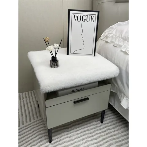 Korte Pluche Nachtkastmat Effen Kleur Modern Minimalistisch Stofdicht Dekkussen Voor Thuis Slaapkamer Tafelkleed Decor