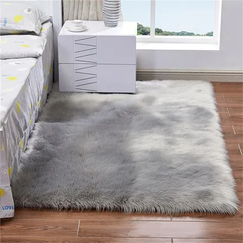 Modern Minimalistisch Kunstwol Vloerkleed Zacht Pluche Shaggy Tapijt Voor Woonkamer Slaapkamer Bedside Vloermat Huisdecoratie