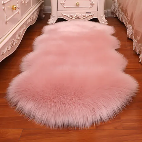 Kunstwol Vloerkleed Onregelmatig Pluizig Zacht Shaggy Mat Voor Woonkamer Slaapkamer Modern