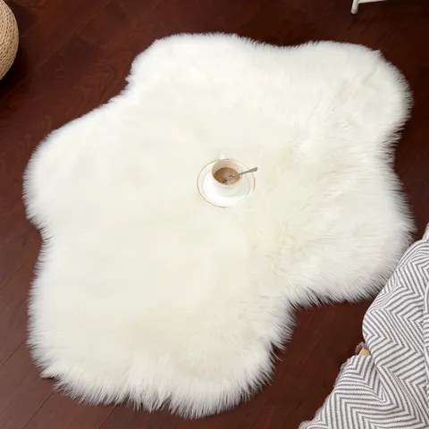 Witte Nepbont Wolken Vloerkleed Onregelmatig Pluizig Vloerkleed Zachte Shaggy Mat Voor Woonkamer Slaapkamer