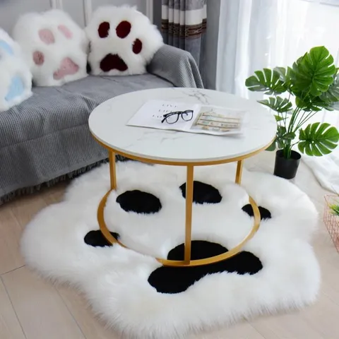 Pluizige Kattenklauw Vormige Lange Pluche Tapijt Leuke Cartoon Vloermat Bedside Woonkamer Zacht Tapijt Huisdecoratie