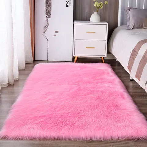 Verdikte Pluche Fash Cashmere Tapijt Modern Minimalistisch Effen Kleur Zacht Tapijt Voor Slaapkamer Bedside Vloermat Woondecoratie