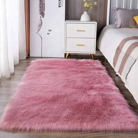 Verdikte Pluche Fash Cashmere Tapijt Modern Minimalistisch Effen Kleur Zacht Tapijt Voor Slaapkamer Bedside Vloermat Woondecoratie