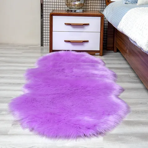 Noords Effen Kleur Nepbont Pluizig Vloerkleed Minimalistische Slaapkamer Woonkamer Antislip Onregelmatig Tapijt