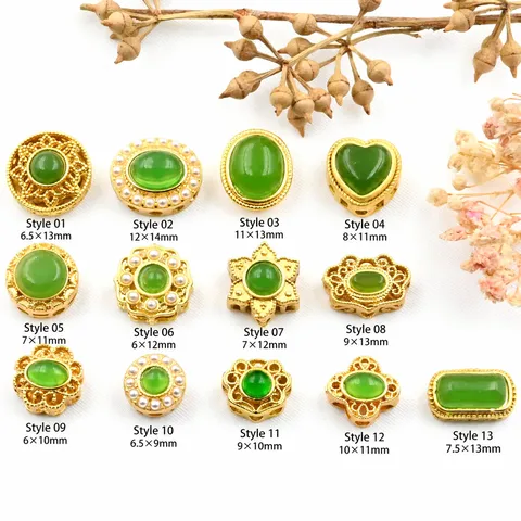Antiek Goud Stijl Ingelegde Synthetische Steen Kunstmatige Parel DIY Afstandshalter Kralen Losse Kralen Sieraden Bevindingen Accessoires