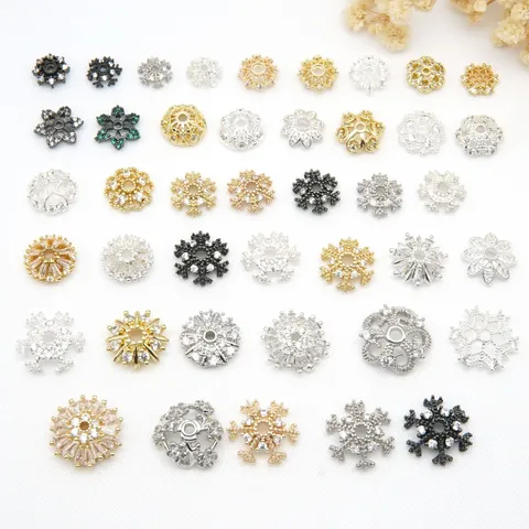 DIY Sieraden Bevindingen Koper Strass Bloem Kralen Doppen Afstandhouders Voor Armband Halsketting Maken Accessoires