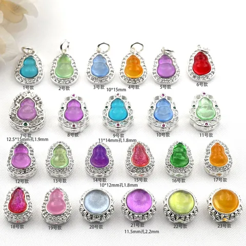 Verzilverd Koper Kristal Gourd Charms Ingelegde Afstandshouder Kralen Voor DIY Chinese Stijl Sieraden