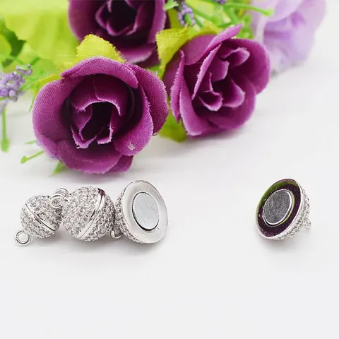 Koper Zirconia Magneetsluiting Bolvorm Sterke Magneetsluiting Voor Ketting Armband DIY Sieraden Maken