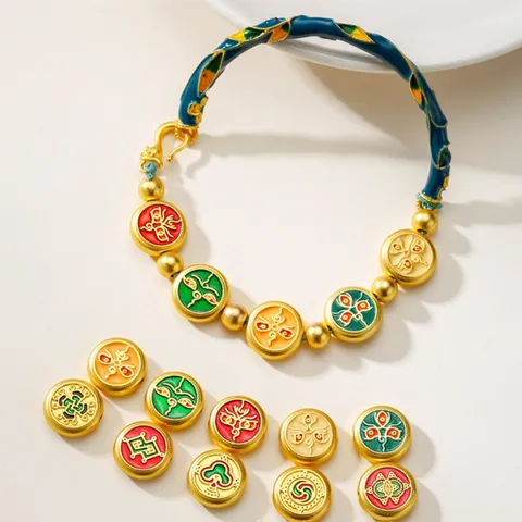 Nationale Trend Emaille Legering God van de Rijkdom DIY Losse Kralen Bedel voor Armband Auto Hangen Sieraden Maken Ambacht