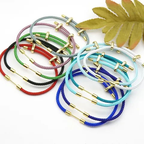 Messing Metalen Verbinding Gevlochten Lederen Koord Armband Koppel DIY Sieraden Accessoires Mode Charm Polsband Cadeau