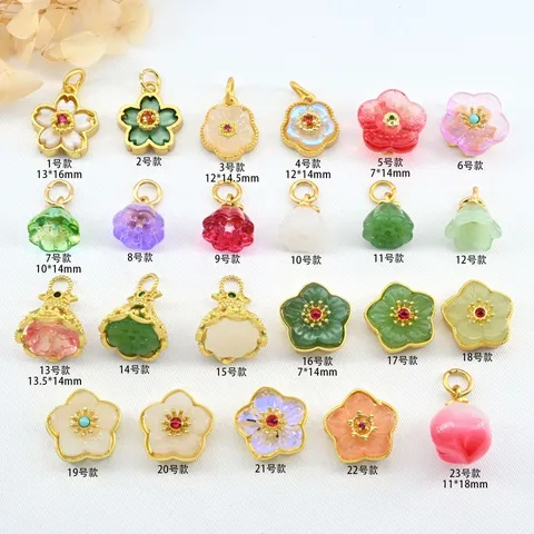 Estilo Antiguo Cobre DIY Joyería Accesorios Colgante Flor de Jade Cuentas Espaciadoras