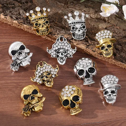 Spilla a Teschio in Lega di Zinco Strass Punk Spilla Goth Retrò di Halloween Cappello da Pirata Cilindro Rose Teschi Spille Regalo per Uomo Donna