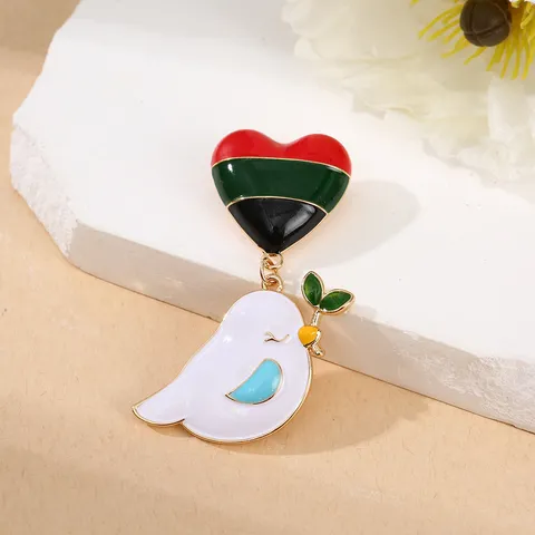 Fashion Zinc Alloy Brooch For Women Men Crystal Rhinestone Enamel Heart Peace Dove Tassel Flower Brooch Pin Jewelry Accessory