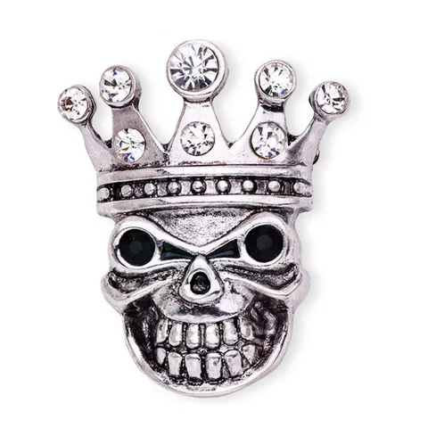 Vintage Halloween Skull Crown Brosche Pin Strass Gothic Punk Anzug Jacke Revers Zubehör Schmuck