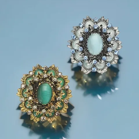 Vintage Barock Zinklegierung Strass Blumen Brosche Für Damen Luxus Künstlicher Opal Kleid Schal Anstecknadel Dekorativer Schmuck Geschenk
