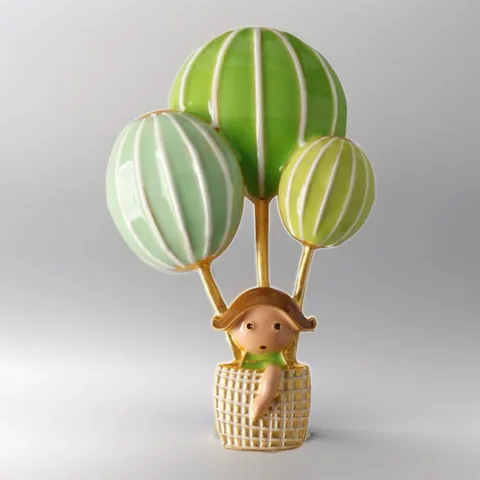 Cartoon Hot Air Balloon Girl Brooch Enamel Alloy Cute Clothes Pin Accessory Fashion Jewelry Gift For Women Unisex